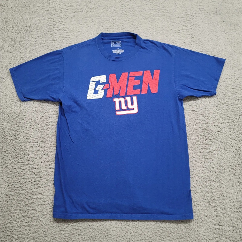 New York‎ Giants Shirt Mens Medium Blue G-Men NY Large Spellout NFL Football